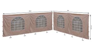 2 Seitenteile mit PVC Fenster für Lounge Pavillon Sahara 4x4m Seitenwand Sand