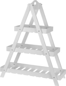 ProGarden Trojuholníkový poschodový regál z MDF biely