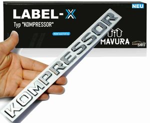 LABEL-X Typ KOMPRESSOR Chrom Schriftzug Emblem Logo Aufkleber