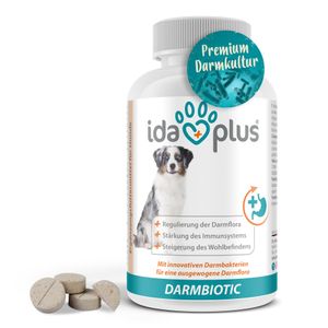 Ida Plus Darmbiotic 120 Tabletten - gesunde Darmbakterien - Probiotika zur Darmsanierung für den Hund - Immunsystem stärken & Darmflora aufbauen - Regulierung der Verdauung