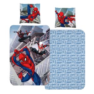 Spiderman Marvel Bettwäsche 135x200 + 80x80 cm 2 tlg., 100 % Baumwolle in Renforcé, Kinderbettwäsche für Jungen