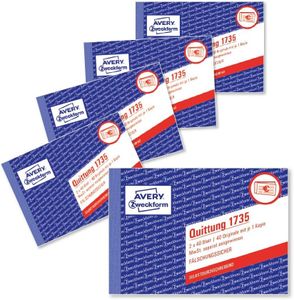 AVERY Zweckform Formularbuch "Quittung mit MwSt." 4+1 GRATIS 2 x 40 Blatt