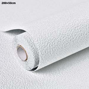 Heikoeco 3D-Tapete 3D-Tapete aus Leinen, 280x50cm selbstklebende, wasserfeste -Wallpaper Weiß