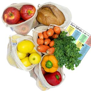 Obst- und Gemüsenetze + Brotbeutel 5er Set