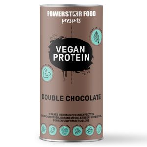 Powerstar VEGAN PROTEIN POWDER 500 g | Ohne Soja | Mehrkomponenten Protein-Pulver mit 10 Superfoods | Ideal zum Muskelaufbau | Double Chocolate