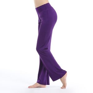 Damen Stretch Yogahosen mit hoher Taille Tanzhose Jogginghose,Farbe: Dunkelviolett,Größe:M