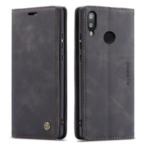 Huawei P20 Lite Pouzdro, Retro PU Kožené Pouzdro, Kapsy na Karty, Magnetické Uzavírání, Pouzdro s Funkcí Stojánku pro Huawei P20 Lite černé