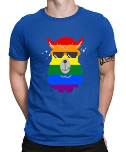 Lama Alpaka - Stolz Regenbogen LGBT Gay Pride Herren T-Shirt, Blau, L