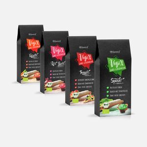 VegiX Alle 4 Sorten Paket (2kg) - Gemüse-Dinkelmehl Mix für natürliche Farbe & Geschmack