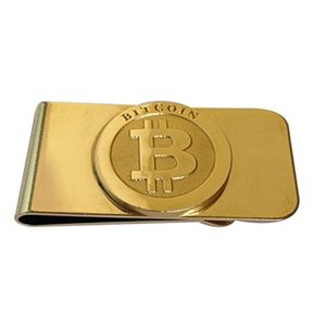 Bitcoin Geldscheinklammer Edelstahl vergoldet. Edel und elegant für Männer mit Stil und Klasse | Geldklammer | Money Clip | Geldclip | BTC | Crypto