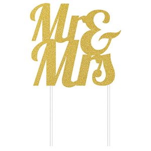 Creative Party - Tortendekoration "Mr & Mrs", Glitzer SG27030 (Einheitsgröße) (Gold)