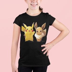 Dívčí tričko z organické bavlny Evoi Pokemon Pikachu Anime Comic Merch Pika