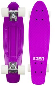 D Street Polyprop Mini Cruiser Kinder Retro Skateboard 57cm Lila/Weiß