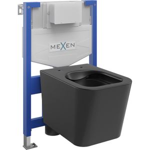 Mexen WC podomítkový set Felix XS-F stojan s WC mísou Teo, Matná černá - 6803385XX85