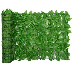 vidaXL Balkon-Sichtschutz mit Grünen Blättern 300x75 cm