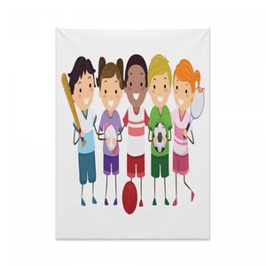 Abakuhaus Sport Wandteppich, Kinder Fußball aus Weiches Mikrofaser Stoff Kein Verblassen Klare Farben Waschbar, 110 x 150 cm, Mehrfarbig