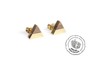 BeWooden Ohrringe mit Holzdetail Weißwein Goldene Ohrringe braun universell