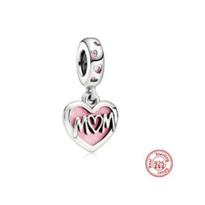Charms Anhänger kompatibel für Pandora Mom Herz Rose Love 925 Silber ALE Sterling