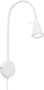 BRILONER TUSA LED Leselampe, Schwenkbar, An/Aus-Schalter, Steckerbetrieb, Warmweißes Licht, weiß, 8 x 45 cm BRILONER TUSA LED Leselampe, Schwenkbar, An/Aus-Schalter, Steckerbetrieb, Warmweißes Licht, weiß, 8 x 45 cm