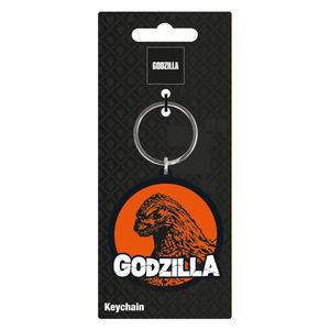 Godzilla - "Mean"  Gummi Schlüsselanhänger PM5879 (Einheitsgröße) (Schwarz/Orange)