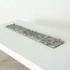 Tischband Warin Fell Polyester grau 120x20 cm, Tischdeko, Tischfell, Tischdecke, Winter