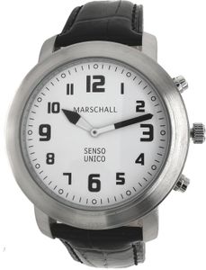 SENSO UNICO Sprechende Armbanduhr Edelstahl mit Lederband Ø 40mm