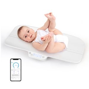 COSTWAY Babywaage Digtal, multfunktionale Kinderwaage bis 30kg Tragkraft, Säuglingswaage Stillwaage Tierwagge mit 4 Messmodi, LED-Anzeige, gebogene Oberfläche, Tara-und Haltefunktion