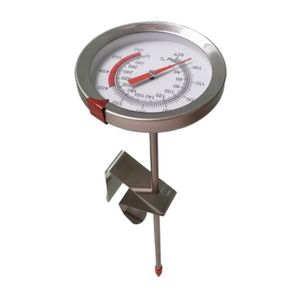 Frittier-Thermometer aus Edelstahl mit praktischem Clip, Küchenthermometer, Grillthermometer, 0 - 300°C, Skala in °C und °F ablesbar(20 cm)