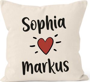 Kissen-Bezug Liebesgeschenk mit eigenen Namen personalisierte Geschenke Freundin Mann Baumwolle personalisierte SpecialMe® einzeln natur unisize