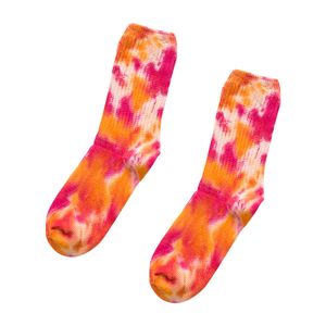 Baumwollmode-Paar-Batik-Atmungsaktive Skateboard-Socken mit weichem Mittelschlauch, Rot
