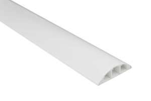 HEXIM Kabelkanal 68x18mm halbrunde PVC Kunststoff Kabelabdeckung für TV, Wand & Boden (2 Meter weiß) Bordüre Brüstungskanal Kabelleisten breit