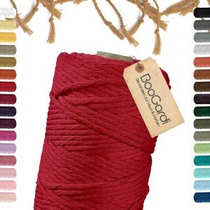 Makramee Garn · Rot 5mm x 100m · 3mm oder 5mm · viele Farben · Baumwollkordel · Baumwollgarn · DIY Bastelkordel · Kordelband