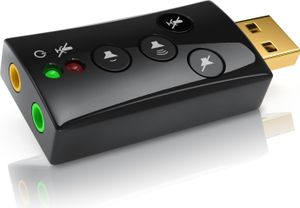Externá zvuková karta CSL USB s funkčnými klávesmi Virtual Surround / dynamický 3D priestorový zvuk