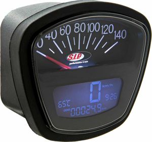 SIP Czarny prędkościomierz/tachometr LCD 20 funkcji maks. 140 km/h