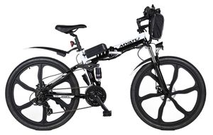 E-Bike 26 Zoll E-Mountainbike aus Aluminium, Klapprad mit 36V 10.4AH Batterie, 21 Gang Shimano, Kettenschaltung, 250,00 W