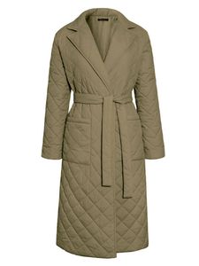 Damen Steppmäntel Langarm Mantel Trenchcoats Outwear Winter Warm Winterjacke Jacket ArmyGreen,Größe L