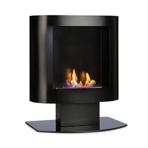 OneConcept Phantasma Tower Ethanol Fireplace - interiérový krb na etanol, bez zápachu, horí bez zvyškov, objem 600 ml na 4 hodiny horenia, integrovaná hasiaca pomôcka, čierny