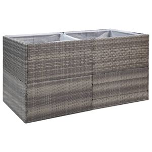 vidaXL Pflanzkübel Grau 157x80x80 cm Poly Rattan