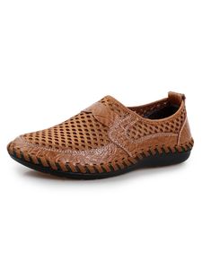 Herren Rindsleder Krokodil Atmungsaktive Mesh Schuhe Komfort Strapazierfähigkeit Large Farbe:Braun,Größe:38