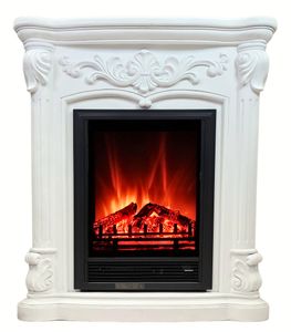 abc HOME | Elektrischer Kamin | Barockstil | Fernbedienung | Heizfunktion | realistische Flamme