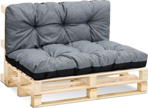 Palettenkissen Outdoor Kissen Set: Rückenkissen 40x120 cm und Sitzkissen 80x120 cm - Auflagen für Paletten Europaletten Palettensofa und Palettenmöbel Palettenpolster