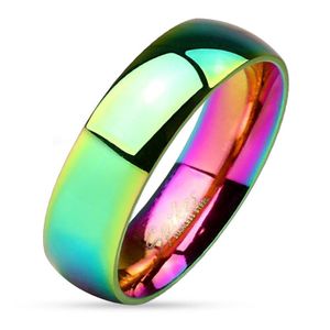 60 (19.1) Ring Regenbogen Bunt aus Edelstahl Uni