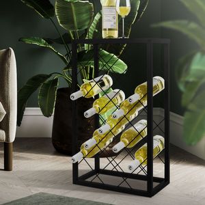 ML-Design Stojan na víno na 23 fliaš, 40x22x68 cm, čierny, vyrobený z kovu, dizajn krížového drôtu, voľne stojaci držiak na víno, stojan na fľaše Stojan na víno