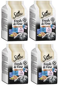SHEBA Portionsbeutel Multipack Fresh & Fine in Sauce mit Thunfisch und mit Lachs MSC 4 x 6x50g