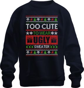 Sveter Too Cute To Wear Ugly Sweater - Weihnachten Xmas Christmas Uni Pullover, Navy, XXL