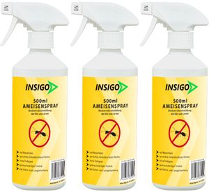 INSIGO 3x500ml Ameisenspray Ameisenmittel Ameisen-Gift gegen Ameisen-Bekämpfung Ameisenfrei