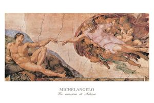 Kunstdruck Michelangelo - La creazione di Adamo 120x80cm