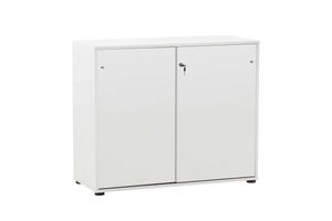 Möbelpartner Aktenschrank Pigeon Large | HxBxT 83,6x100x41cm | 2 Fächern & 2 abschließbare Schiebetüren | Weiß