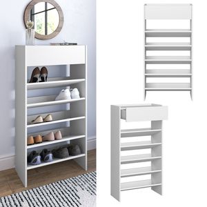 Vicco Delin stojan na topánky biely 60 x 116 x 30 cm odvodený výrobok z dreva