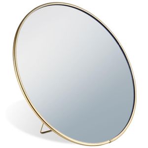Vilde Spiegel Spieglein Standspiegel Kosmetikspiegel Schminkspiegel stehend aus Metall Gold 20 cm